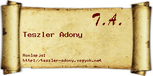 Teszler Adony névjegykártya